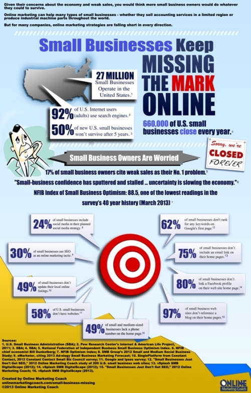 small business owners struggle with online marketing infographic 2013
