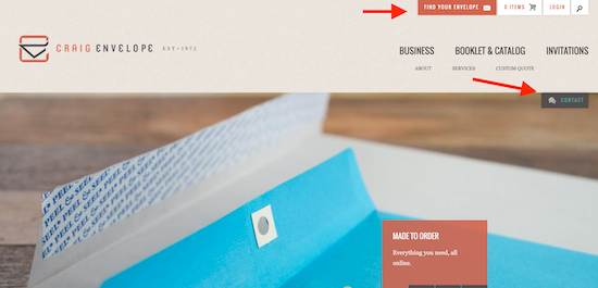 Home page call to action should stand out.